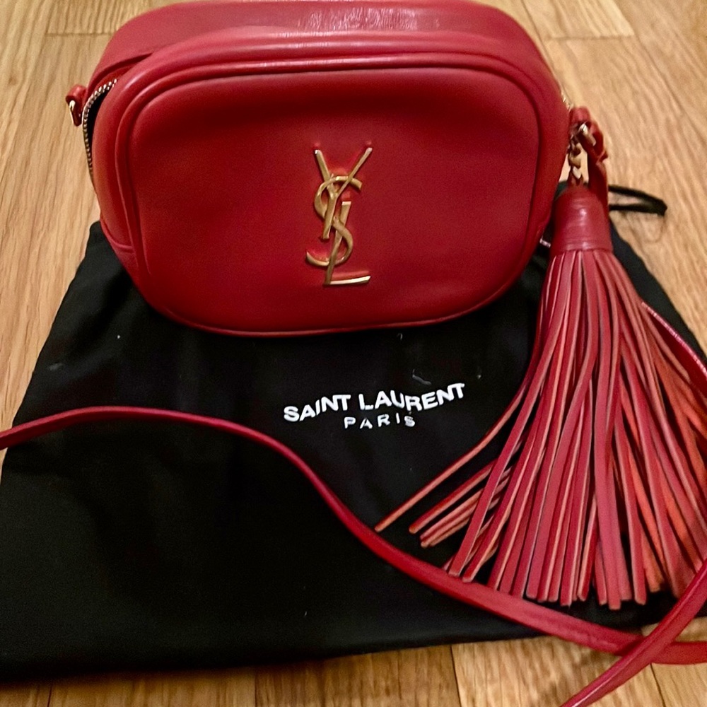 SAINT LAURENT Red Crossbody Camera Bag